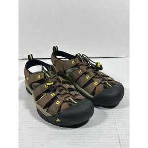 KEEN Newport H2 Mens 9.5 Brown Yellow Waterproof Hiking Sport Sandals 1016285